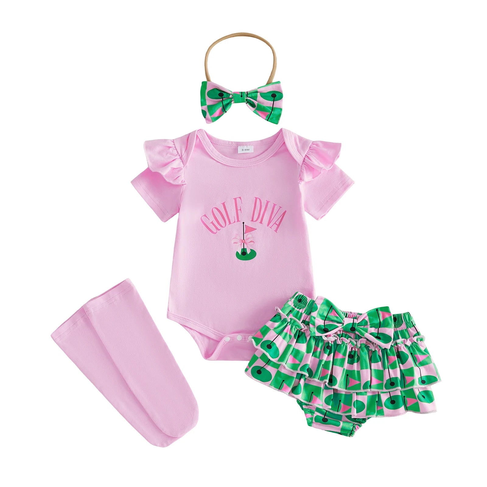 4-Piece Summer Golf Romper & Shorts Outfit