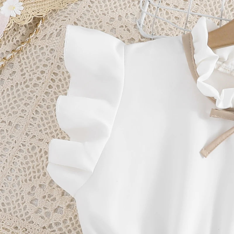 Girls’ Elegant Party Dress with Bow Tie