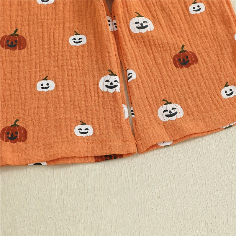 Pumpkin Print 2 Piece Outfit