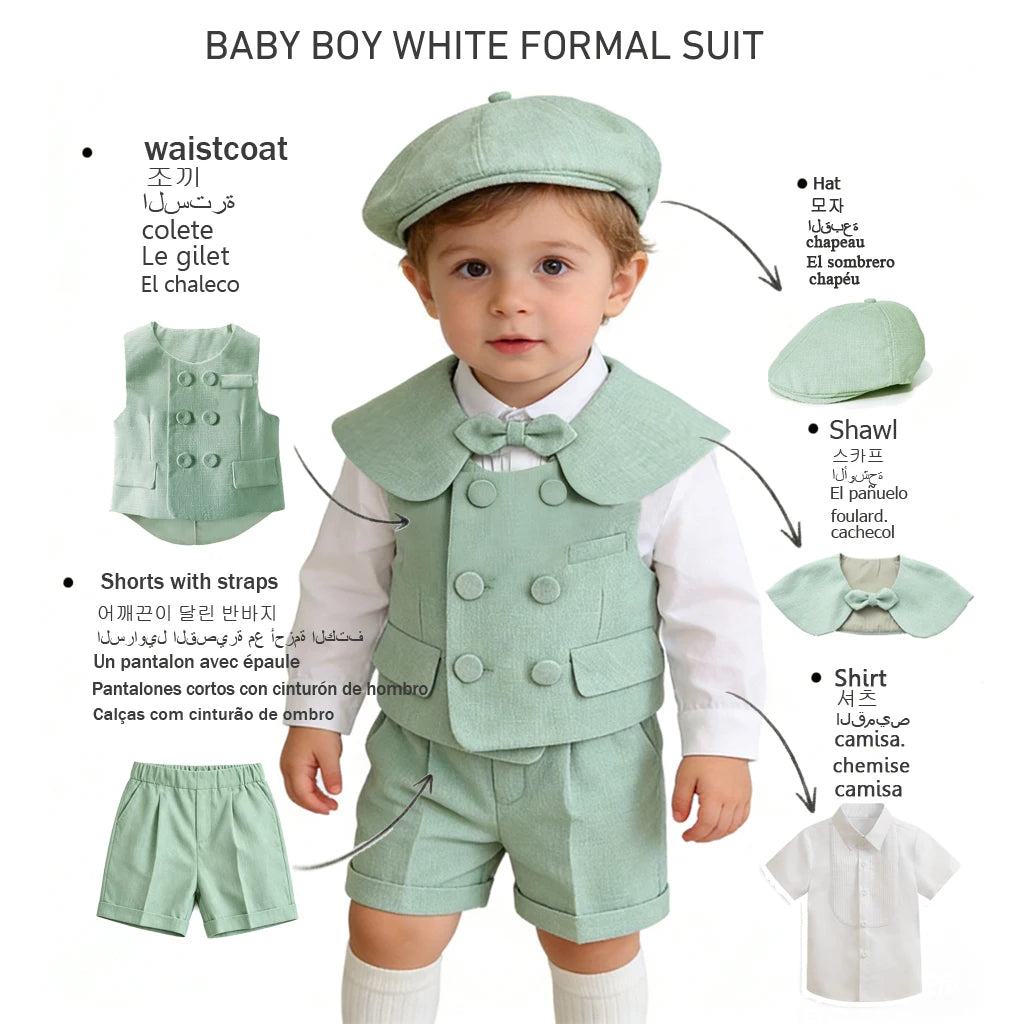 Toddler Boys’ Light Green Gentleman Outfit