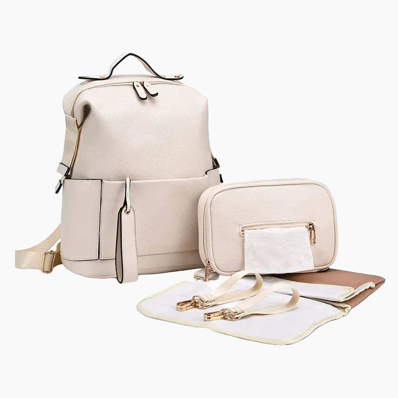 The Signature PU Leather Diaper Backpack