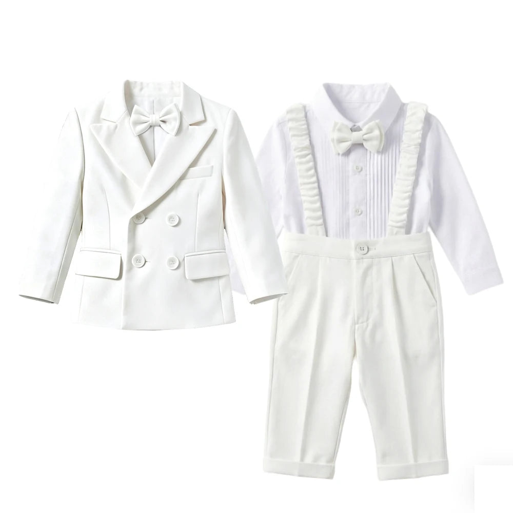 Toddler Boys' White Elegant Suit Set