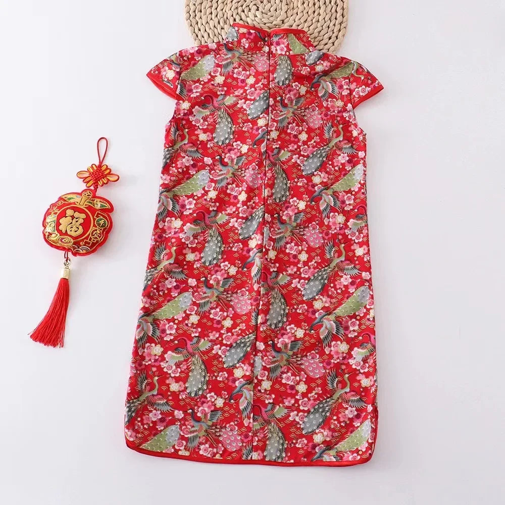 Girls' Traditional Chinese Cheongsam Summer Dress