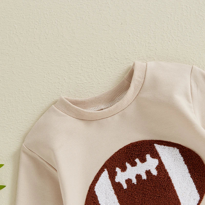 Baby Boy American Football Embroidered Long Sleeve Bodysuit