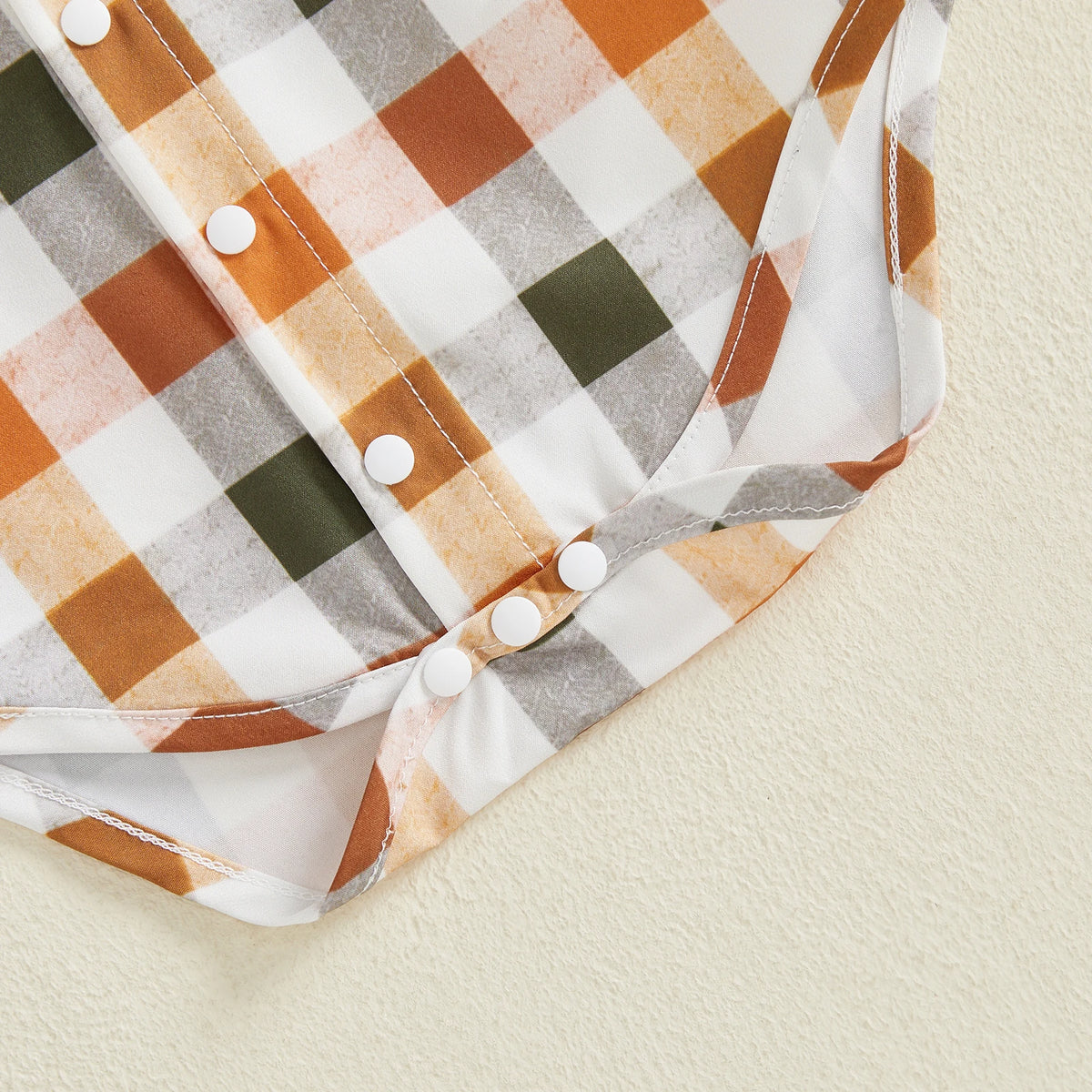 Baby Boys' Thanksgiving Plaid Romper Outfit