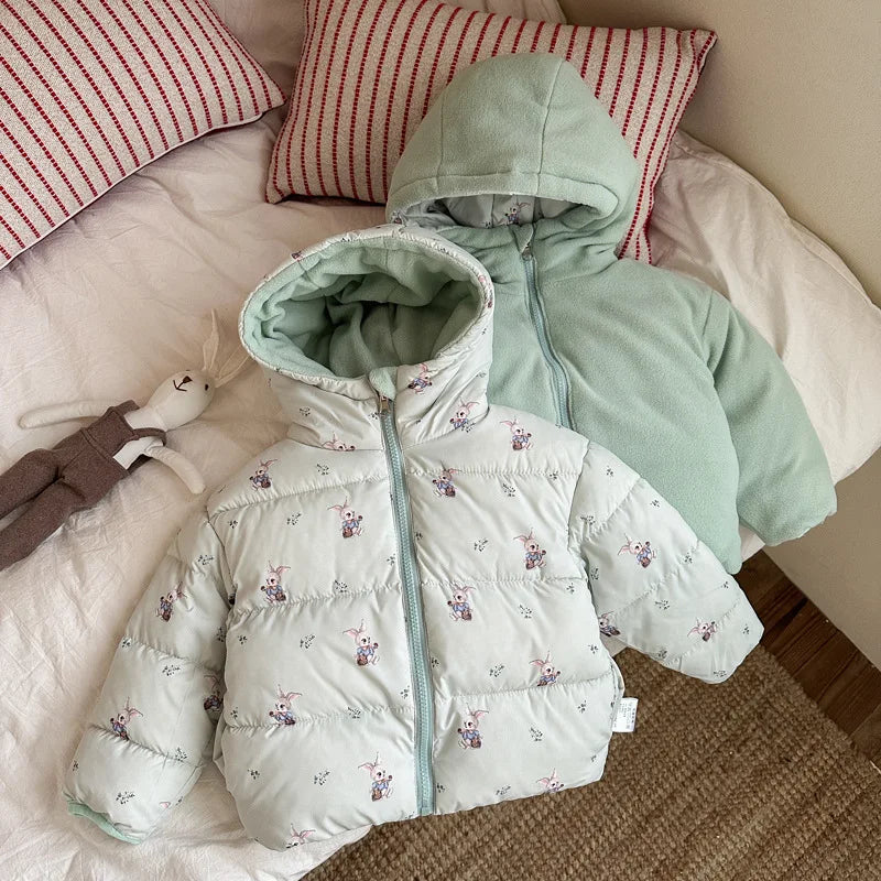 Kids' Hooded Double-Sided Plush-Lined Jacket