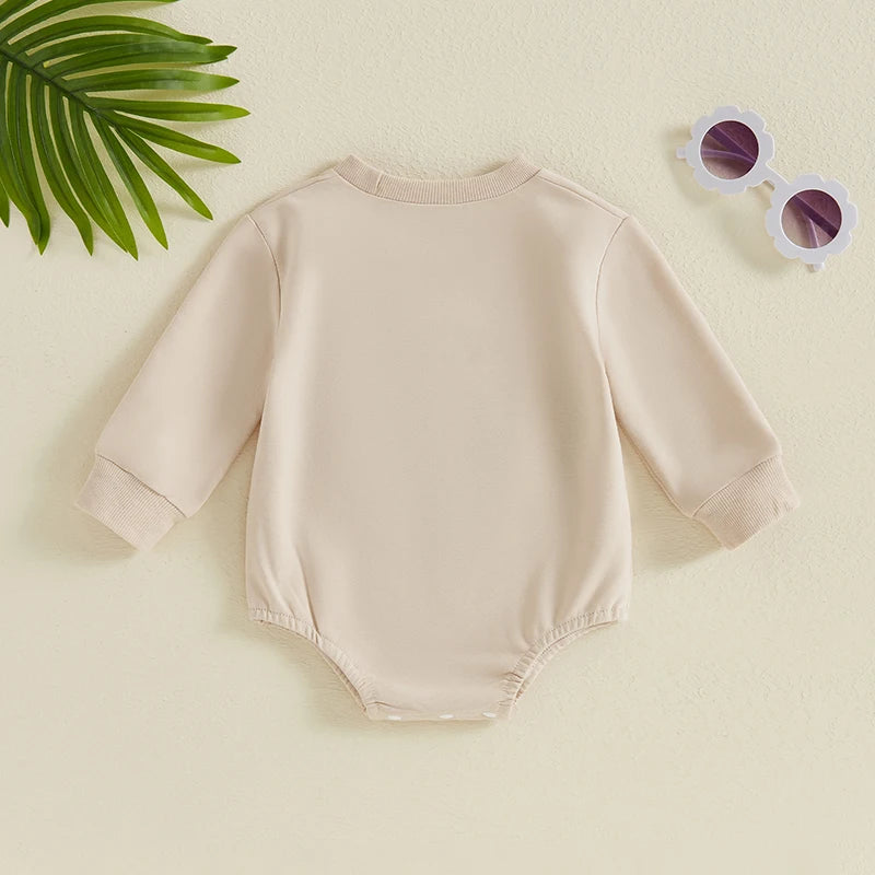 Baby Boy American Football Embroidered Long Sleeve Bodysuit