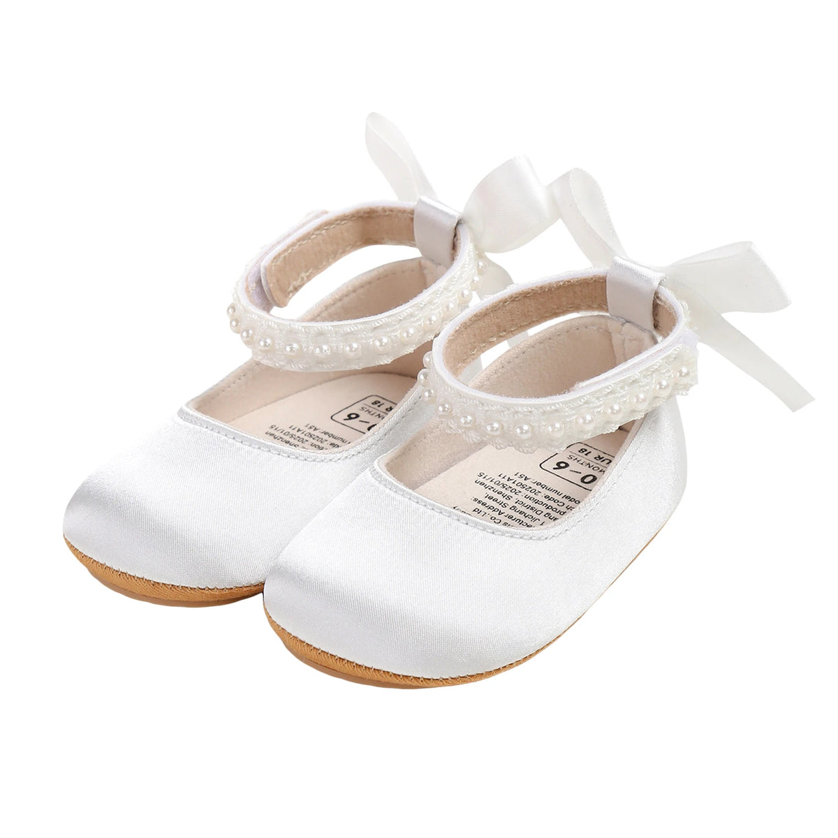 Satin & Pearl Princess Shoes for Infant Girls