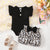 Baby Girl 2 Piece Romper and Leopard Shorts Set