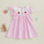 ABC Apple Embroidery Plaid Dress