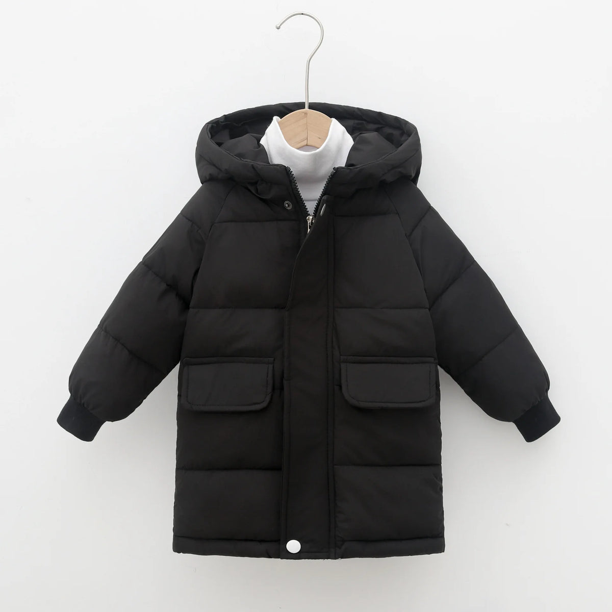 Unisex Hooded Longline Puffer Parka for Kids & Teens