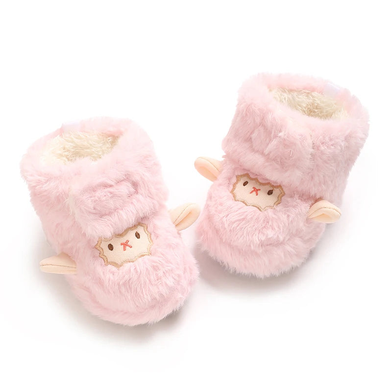 Baby Plush Winter Booties with Soft Soles