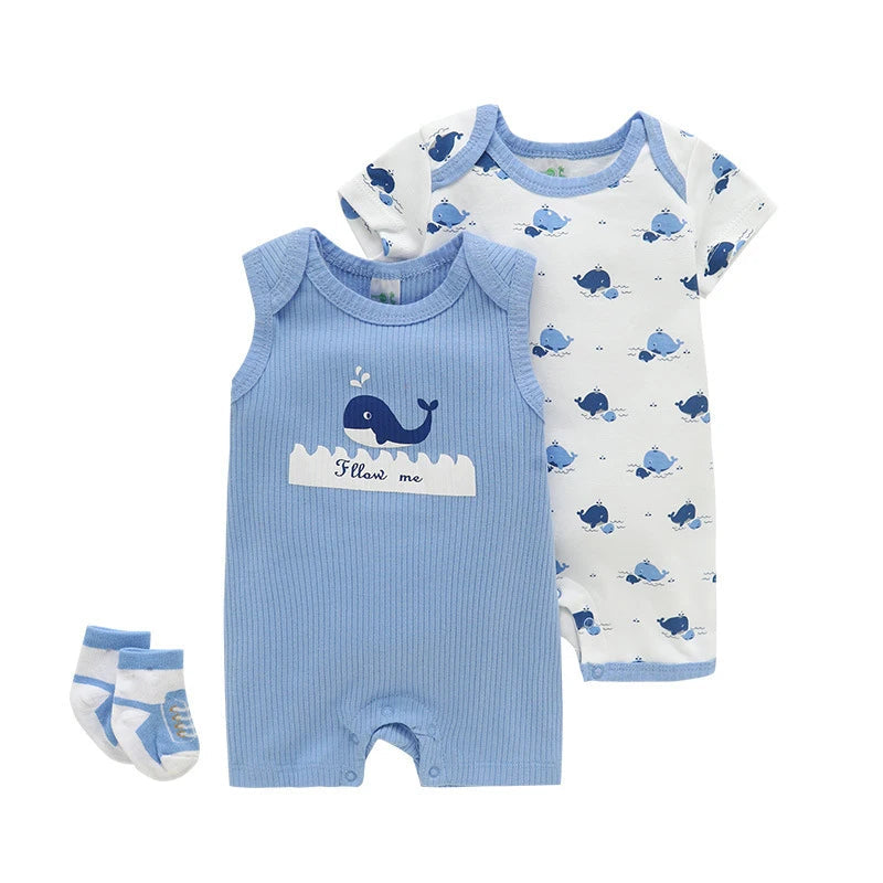 Sleeveless & Short Sleeve Bodysuits with Socks