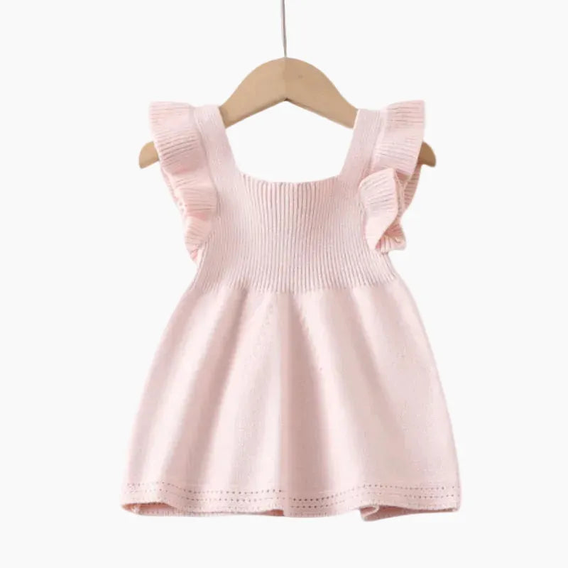 Baby Girl Flutter Sleeve Knit Dress