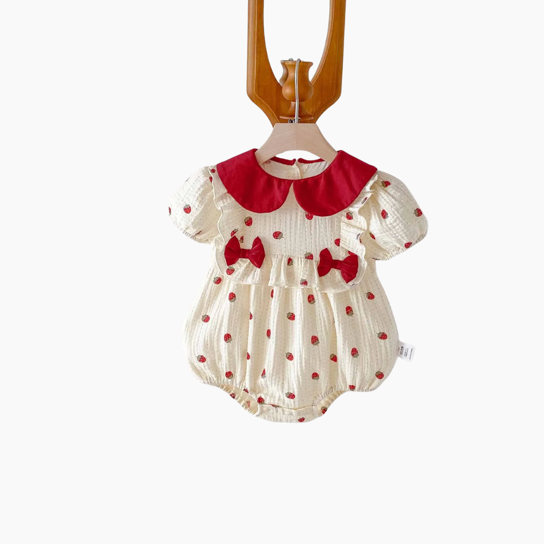 Baby Girl Sweet Strawberry Print Romper