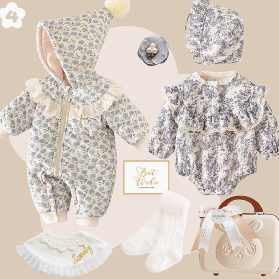 Rococo Blue & Grey” Baby Girl Gift Set