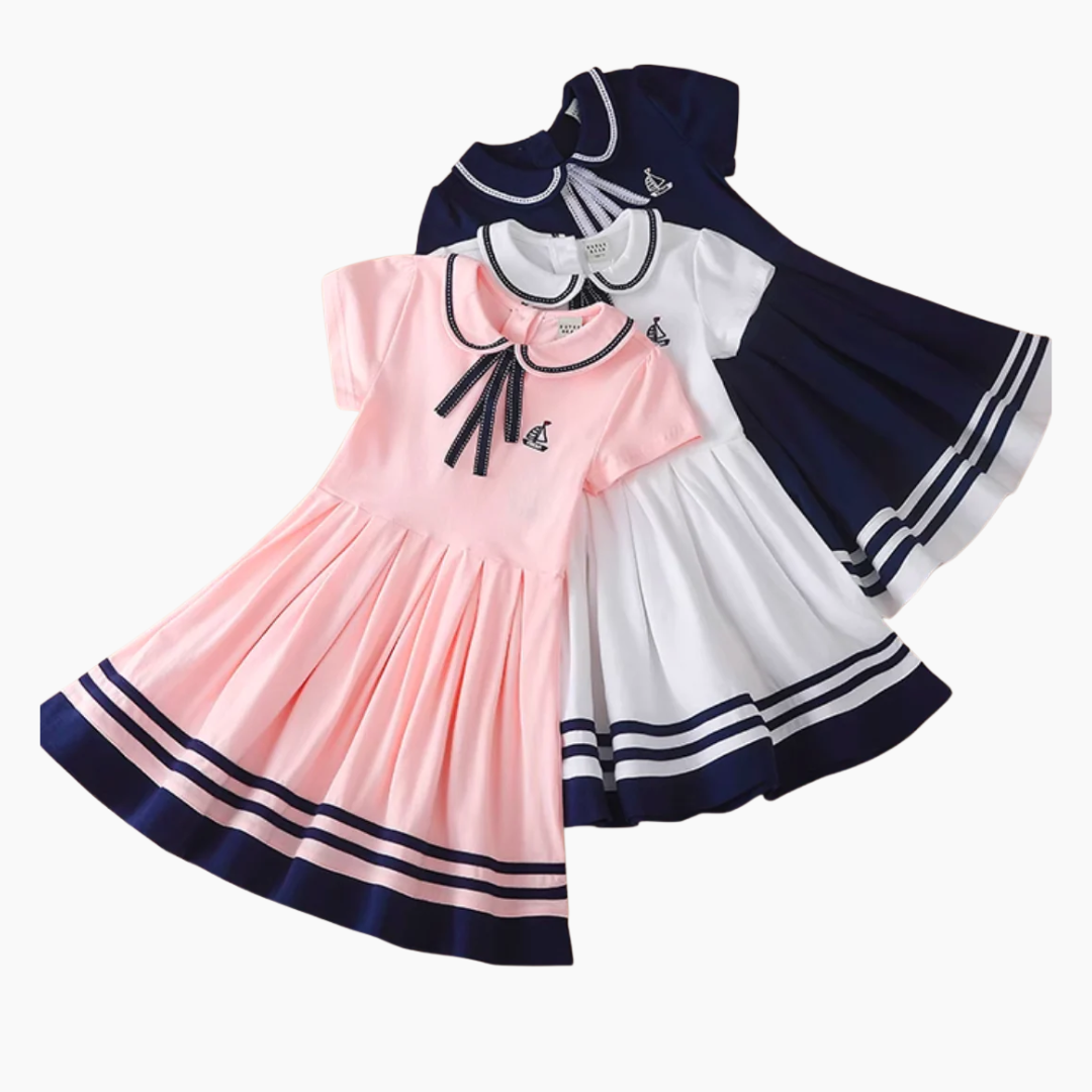 Retro Sailor Collar Girls Dress