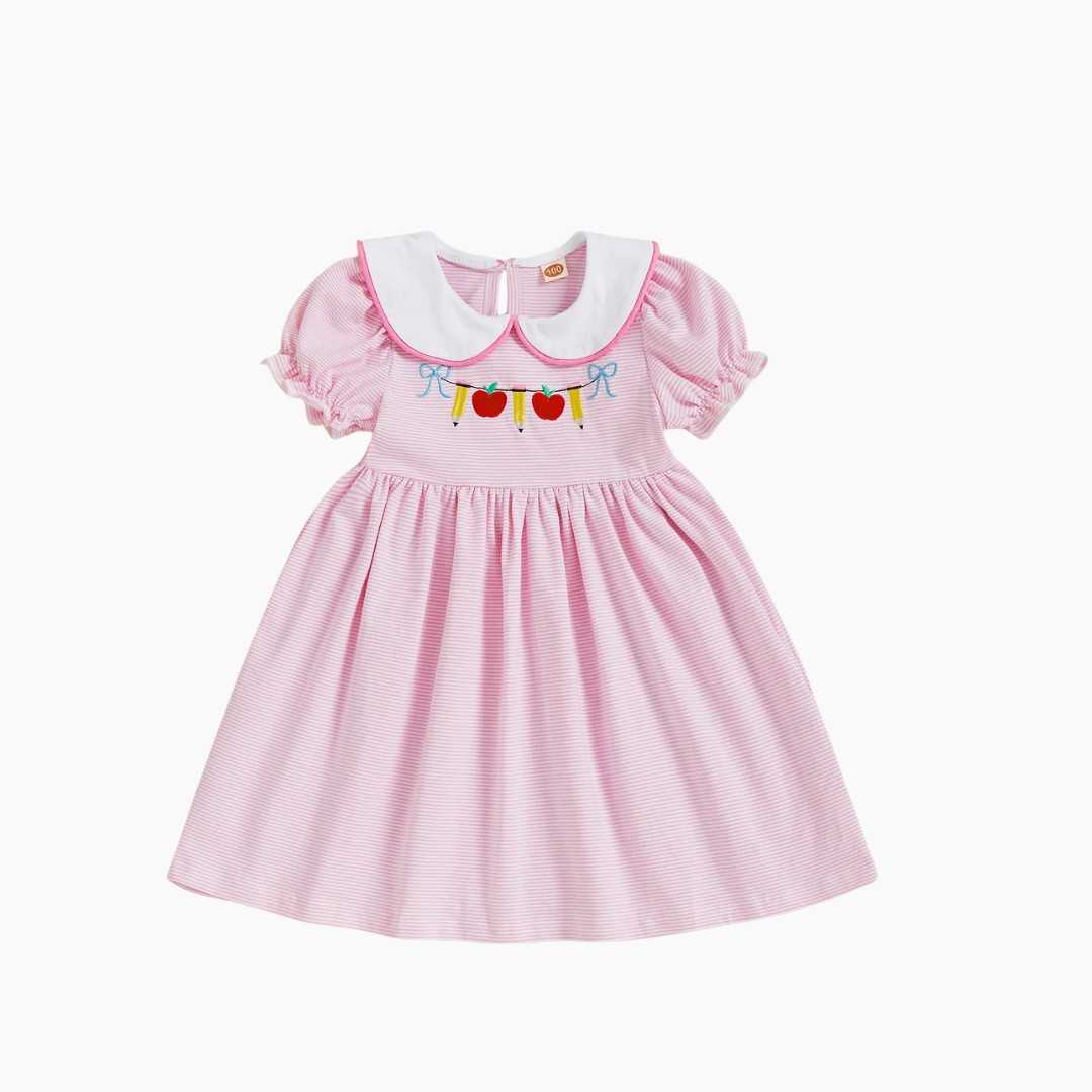 Girl Back to School Dress Striped