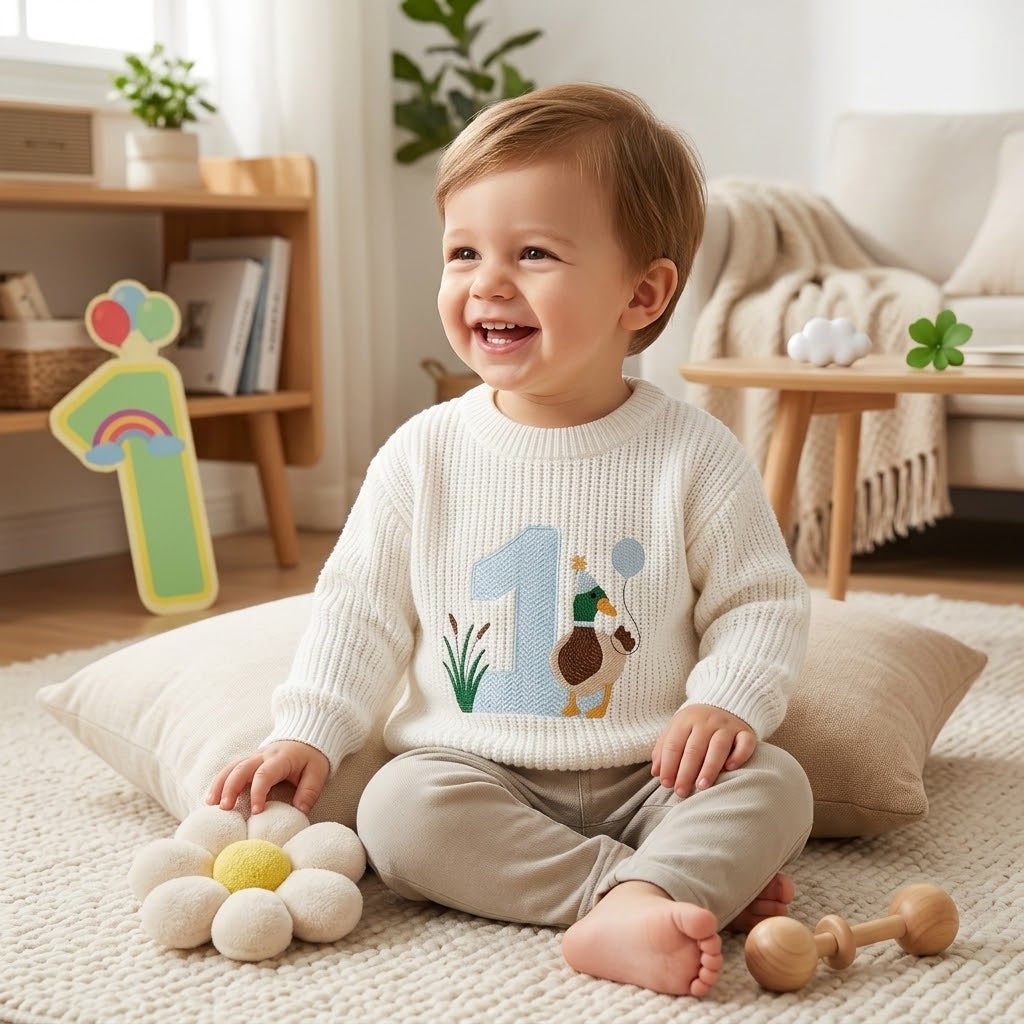 Baby First Birthday Knit Sweater