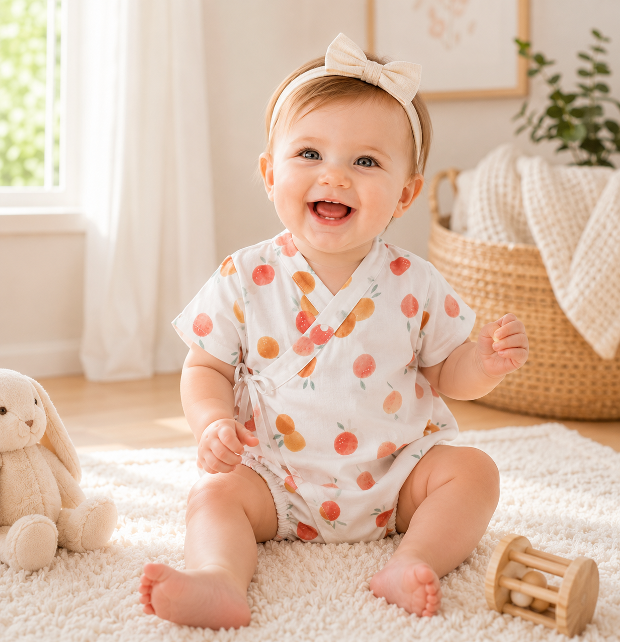 Baby Kimono Wrap Romper