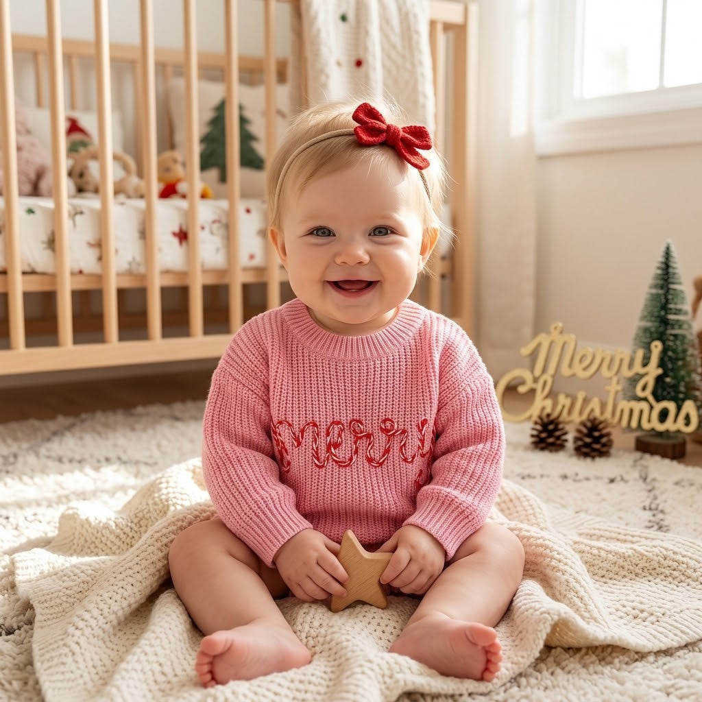 Baby &amp; Toddler Christmas Embroidered Knit Sweater