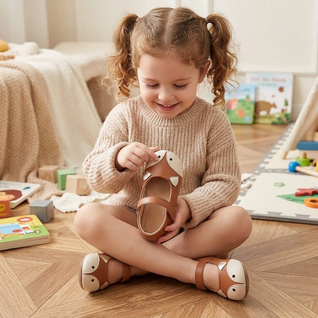 Girls Fox Closed-Toe Sandals – Cartoon Summer Shoes