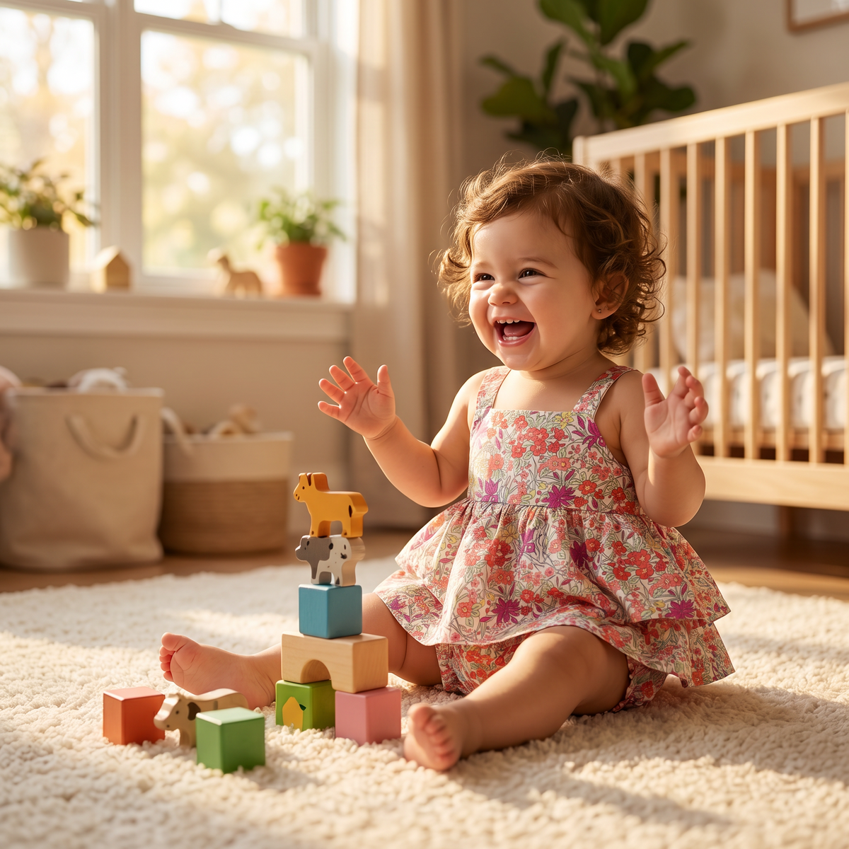 Fashion Floral Print & Bow Romper Set for Baby Girls