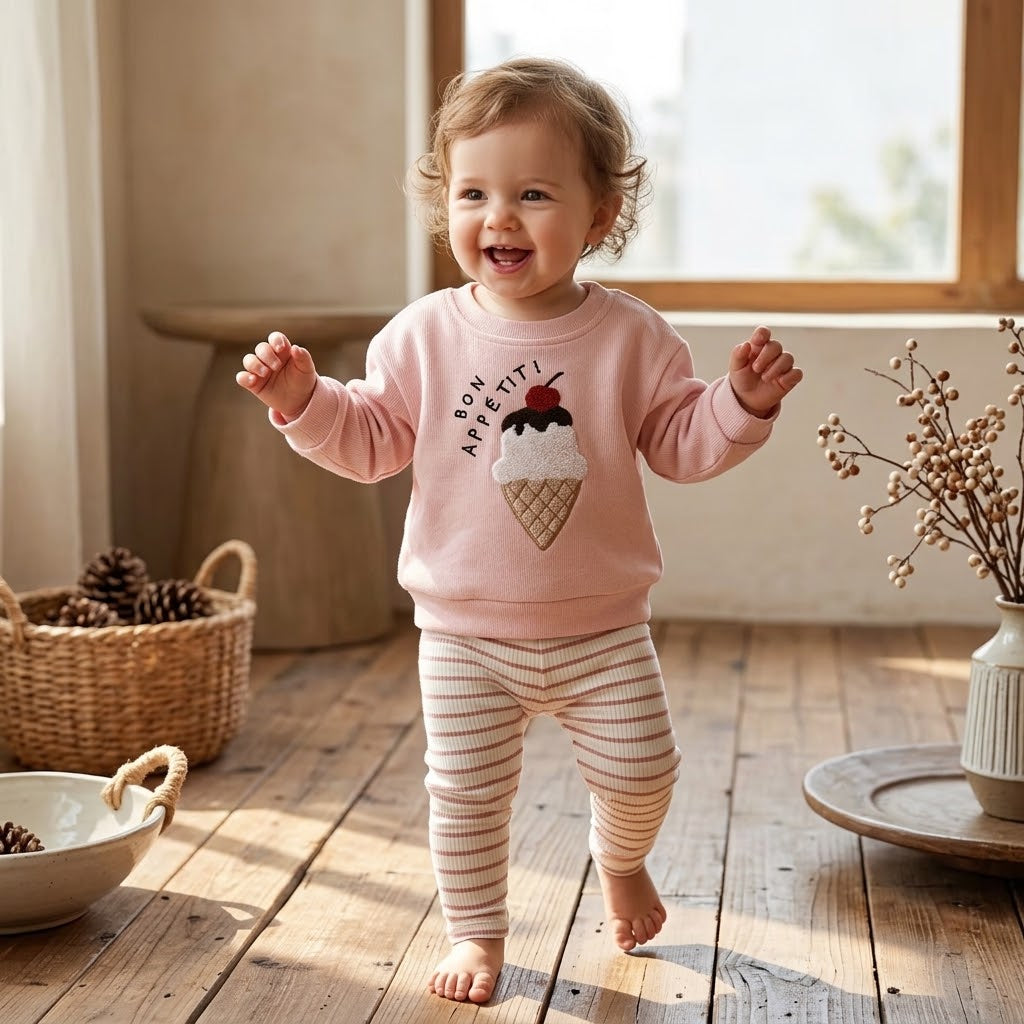 Baby & Toddler Ice Cream Top & Striped Pants Set