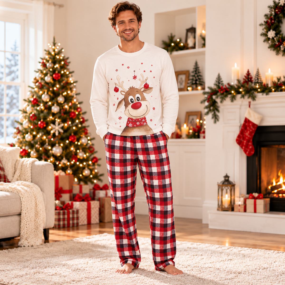 Matching Family Reindeer Christmas Pajamas — Sold Separately