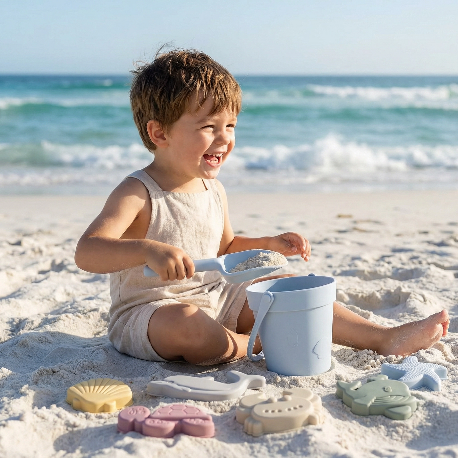 Modern Silicone Beach Bucket & Sand Toy Set