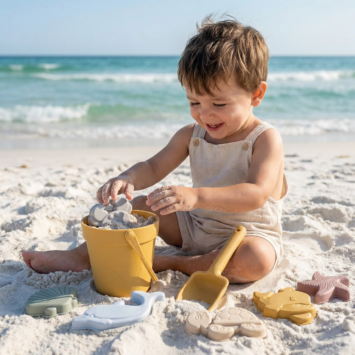 Modern Silicone Beach Bucket & Sand Toy Set