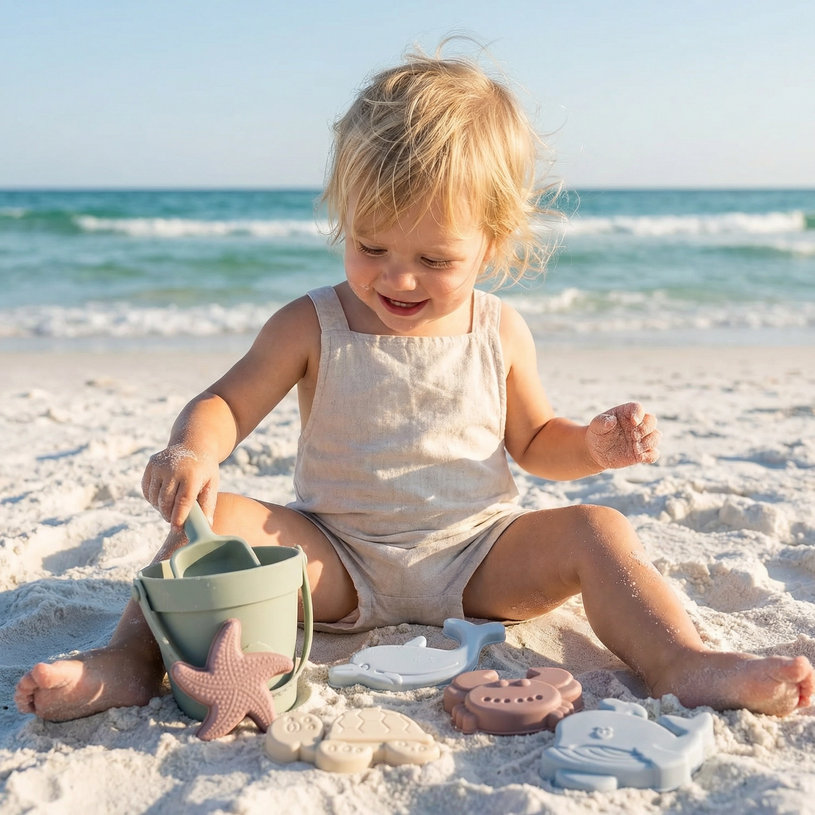 Modern Silicone Beach Bucket & Sand Toy Set