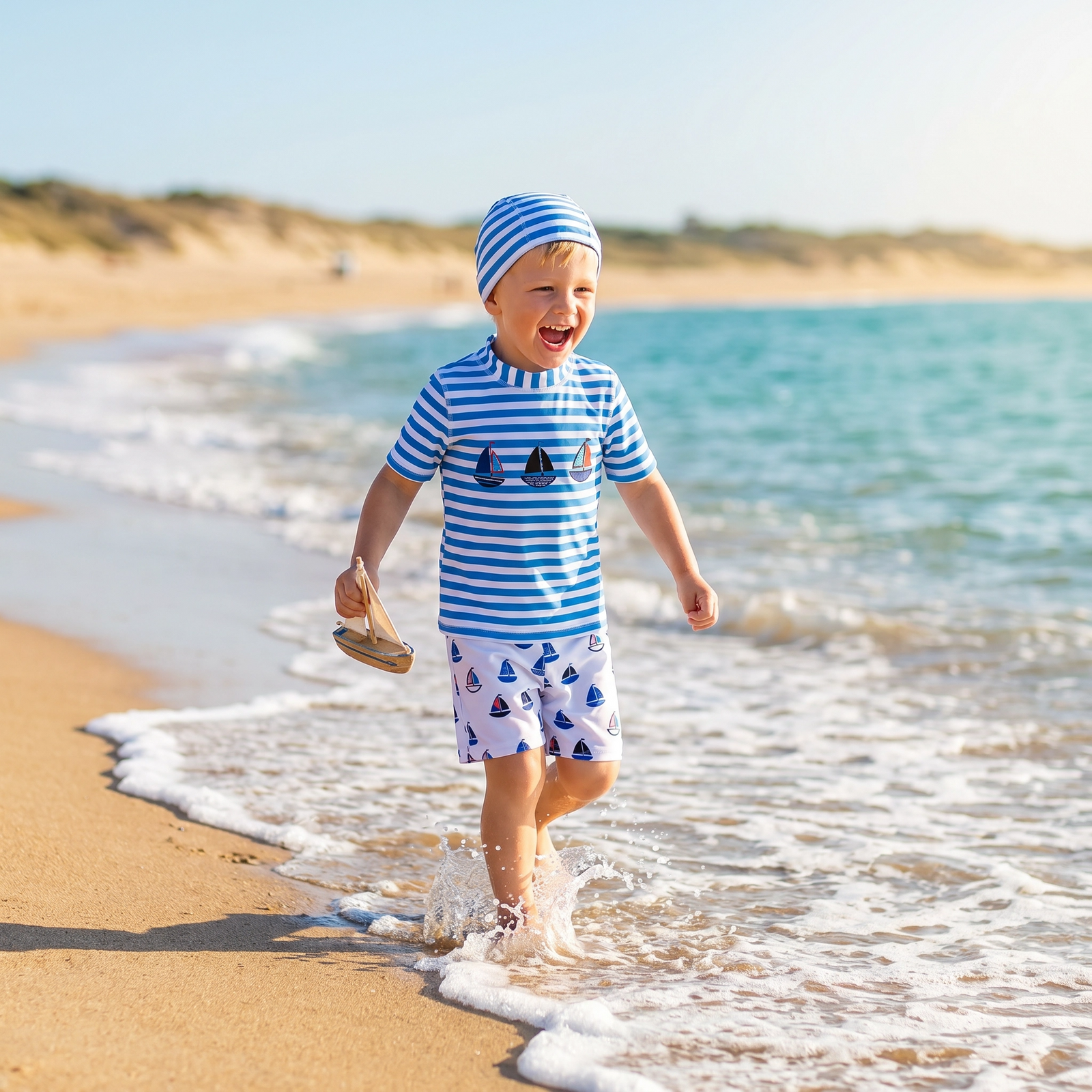 3-Piece Sunscreen Rash Guard & Shorts Swim Set