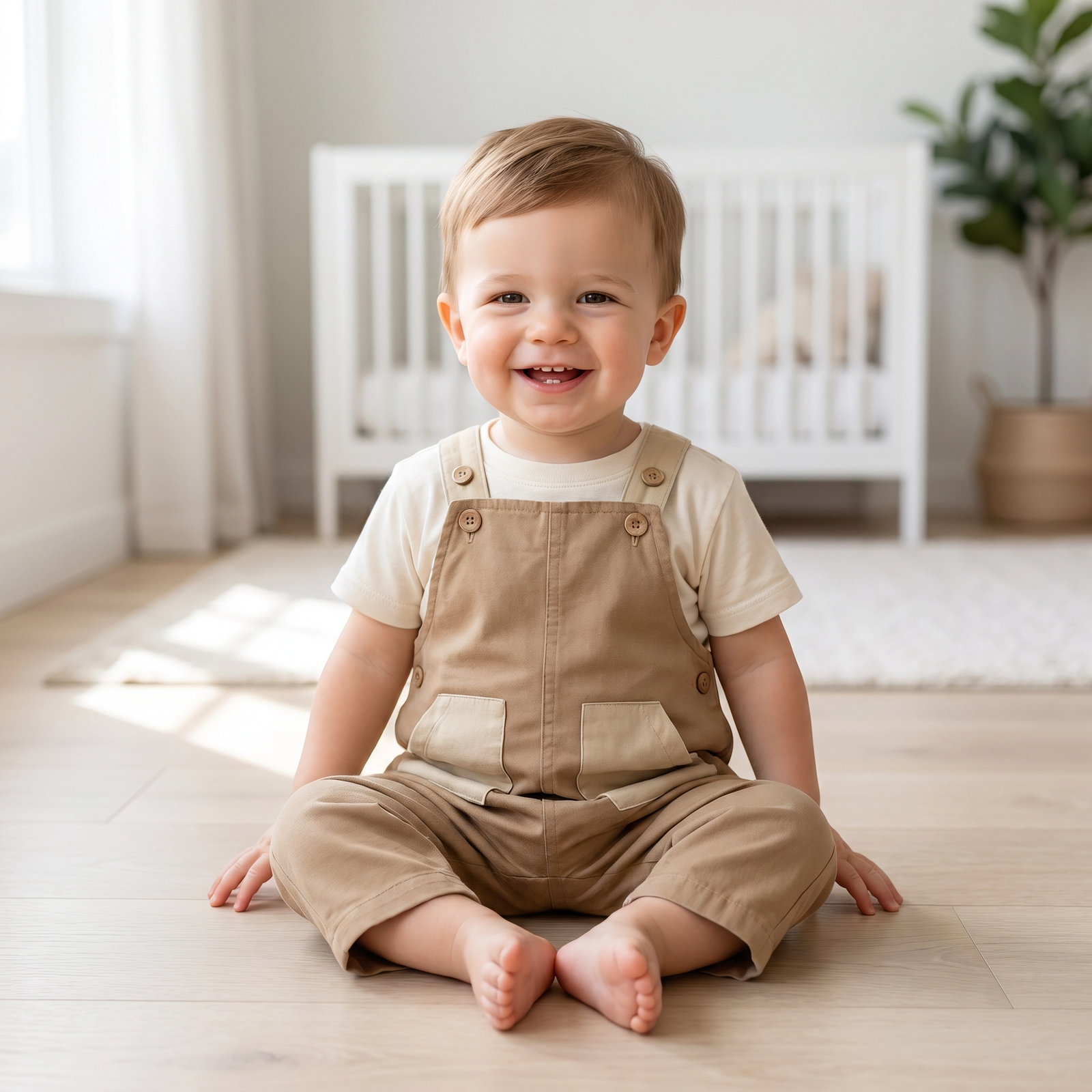 Fashion Pocket Design Strap Pants for Baby Boys