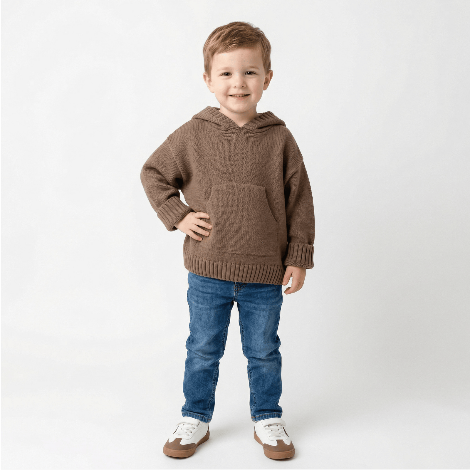 Unisex Fine-Knit Cotton Hoodie for Toddlers & Kids