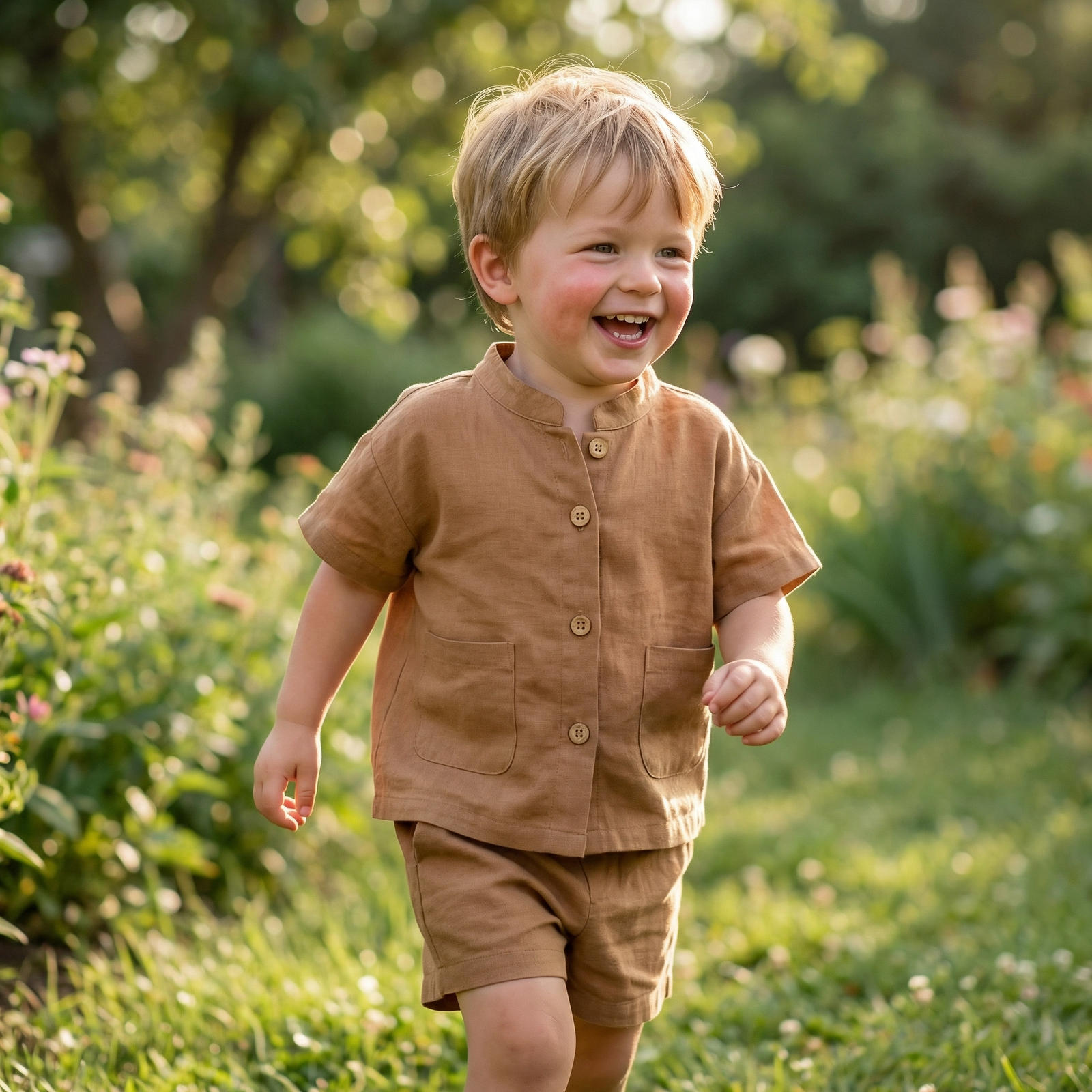 Casual Woven Shirt & Shorts Set for Boys