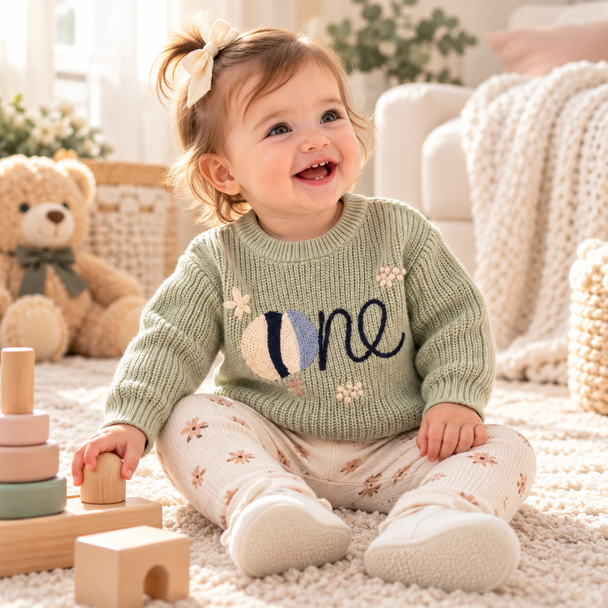 Baby First Birthday “One” Knit Sweater