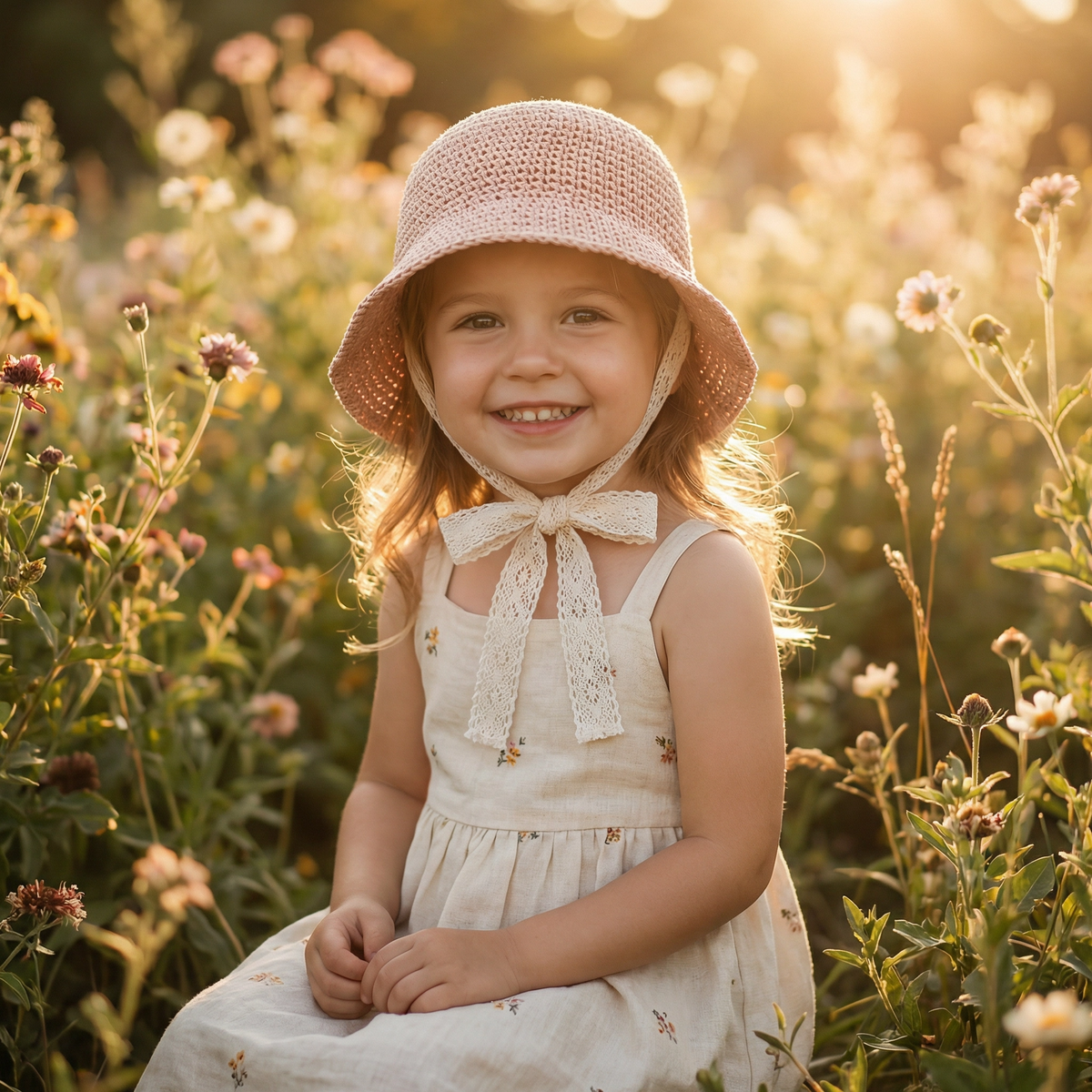 Casual Princess Straw-Style Sun Hat for Babies & Girls