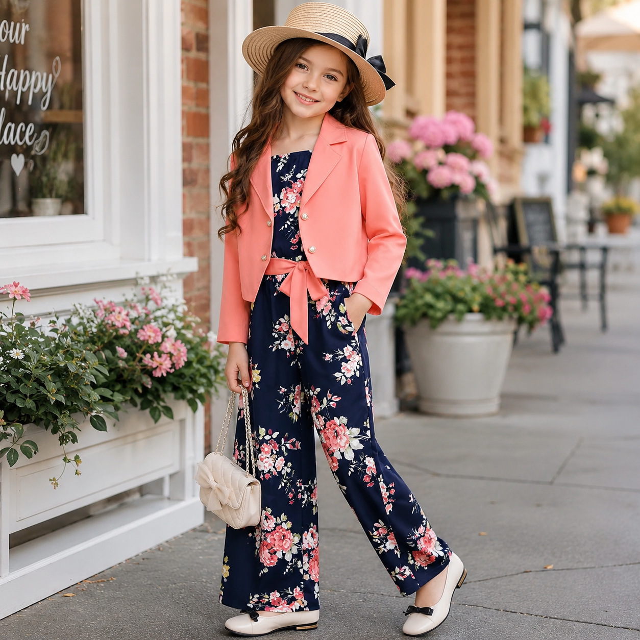 Girls’ Pink 2-Piece Outdoor Vacation Set