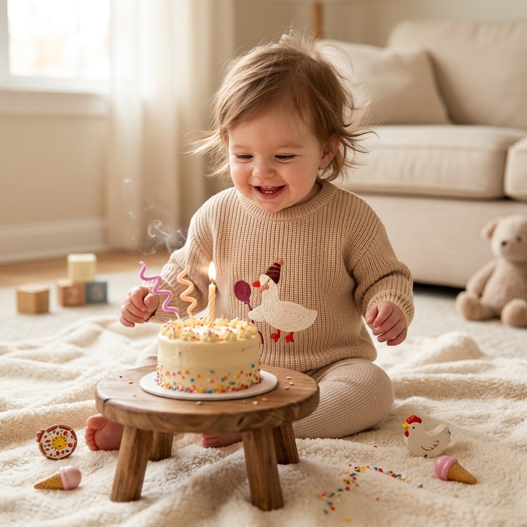 Baby & Toddler Goose Balloon Embroidered Sweater