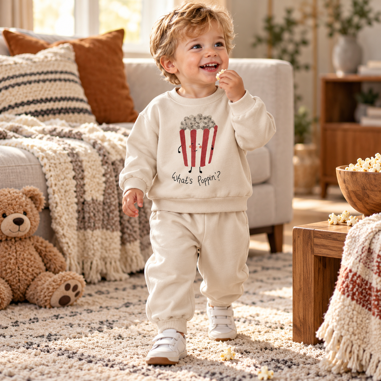 Baby & Toddler Popcorn Print Sweatshirt & Pants Set