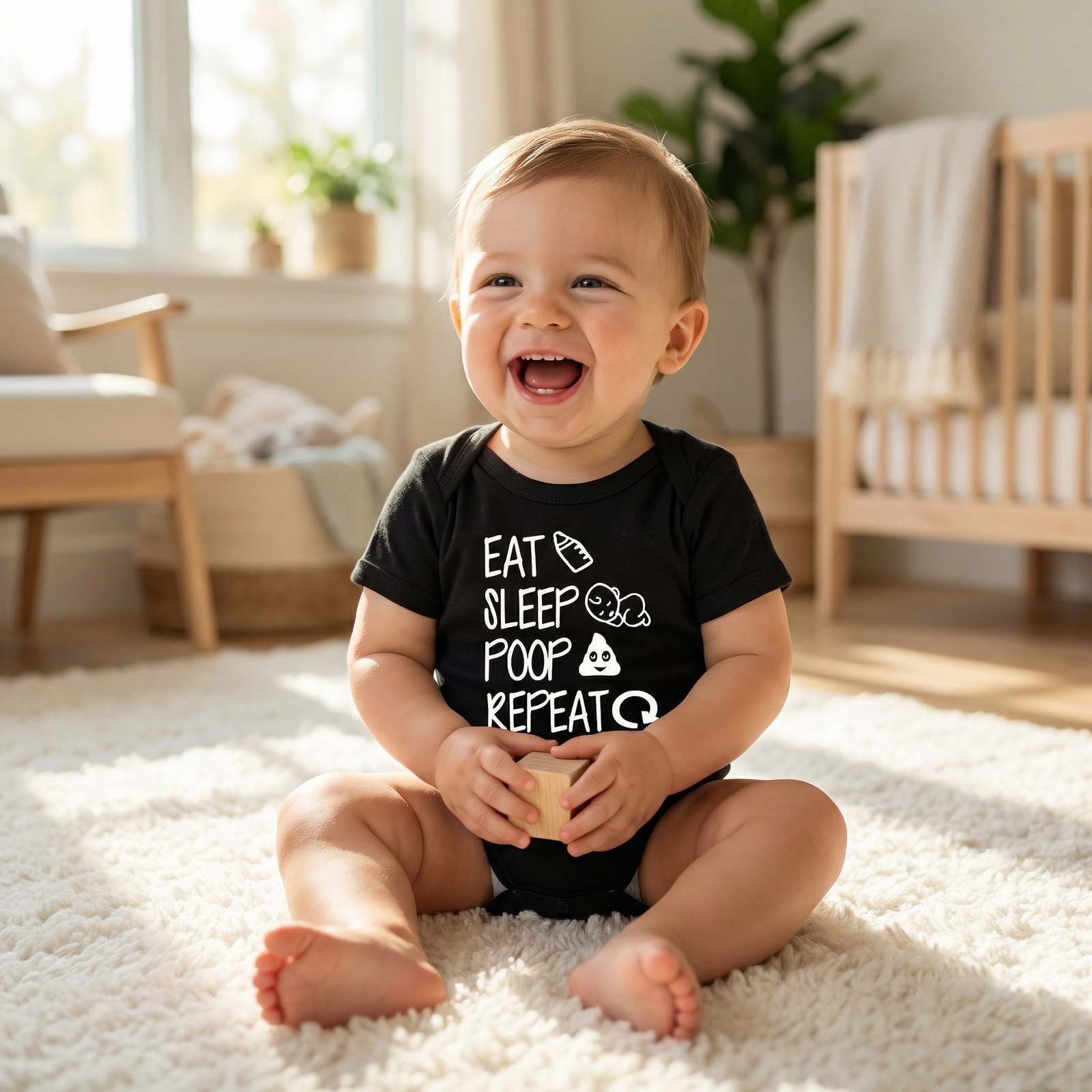 Funny "Eat Sleep Poop Repeat" Newborn Baby Romper