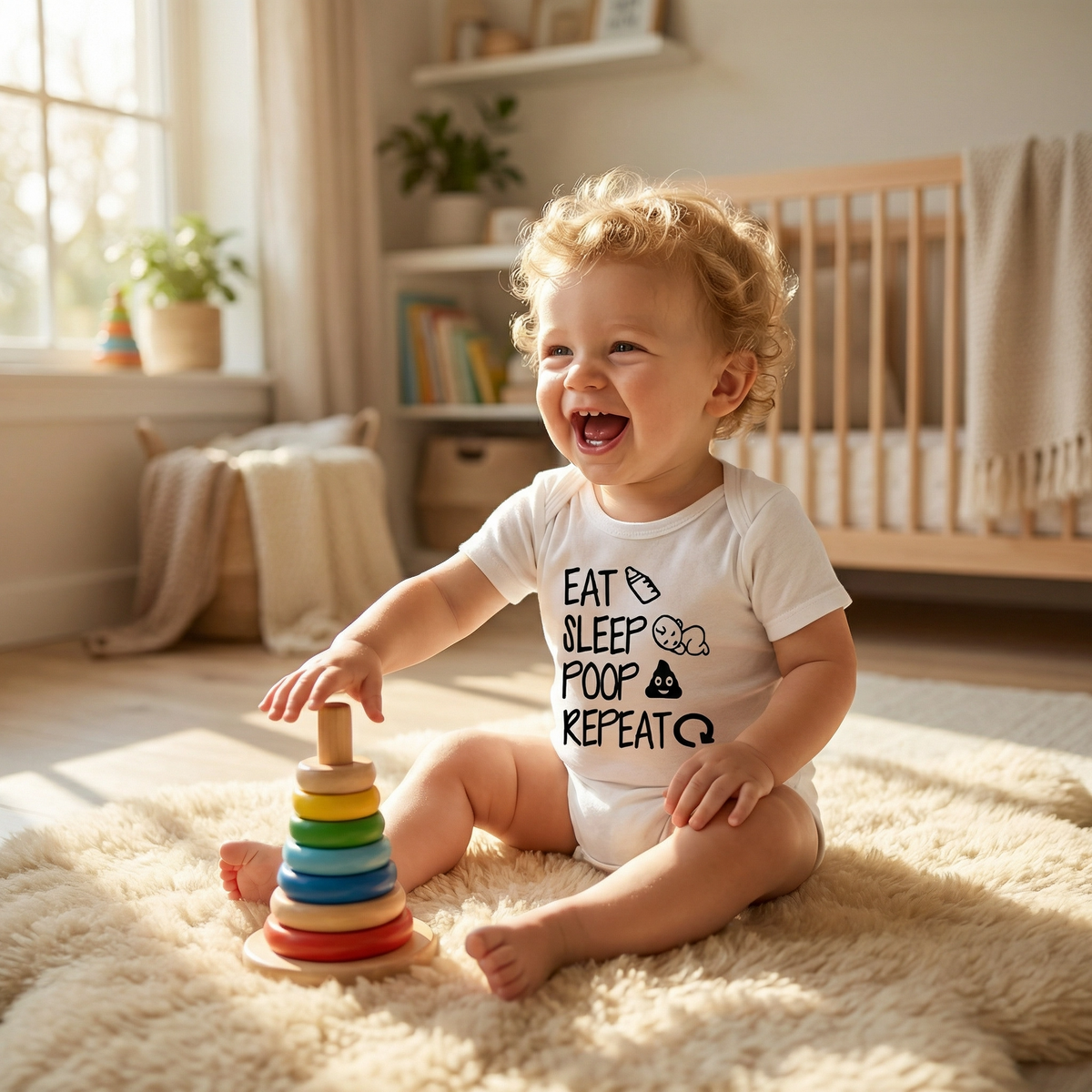 Funny "Eat Sleep Poop Repeat" Newborn Baby Romper