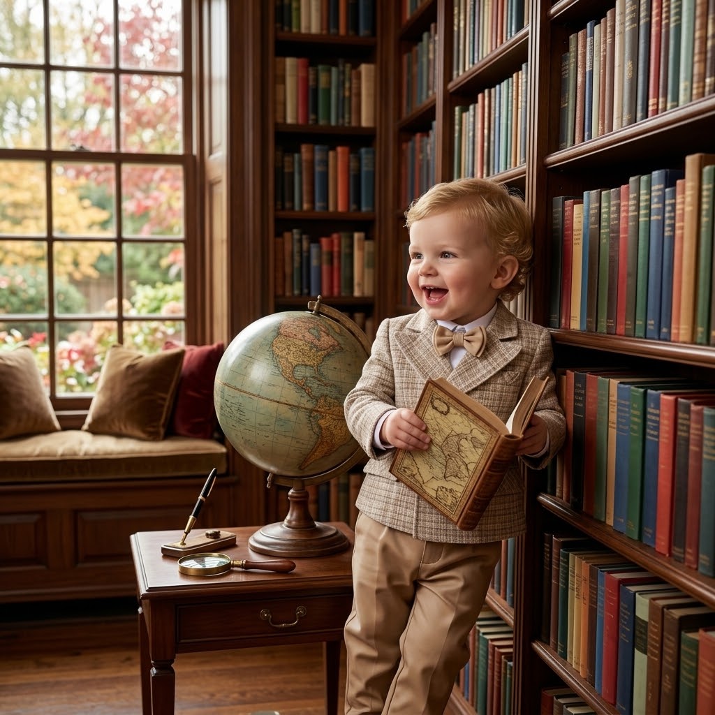 Toddler Boys’ Khaki Tweed Suit Set
