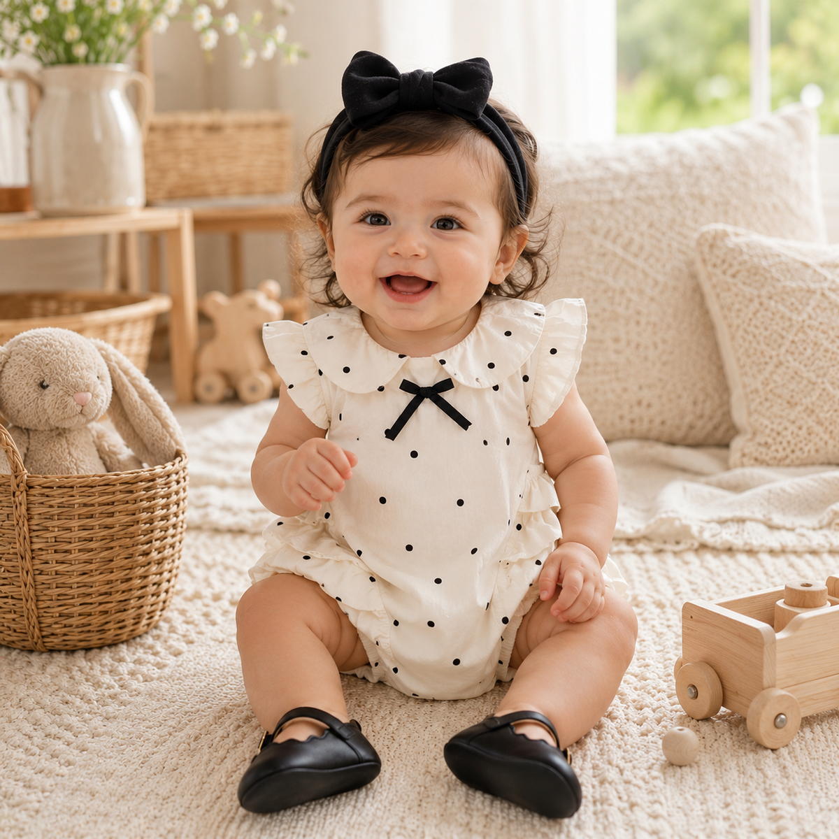 Baby Girls' Sleeveless Summer One-Piece Romper– Lightweight and Stylish