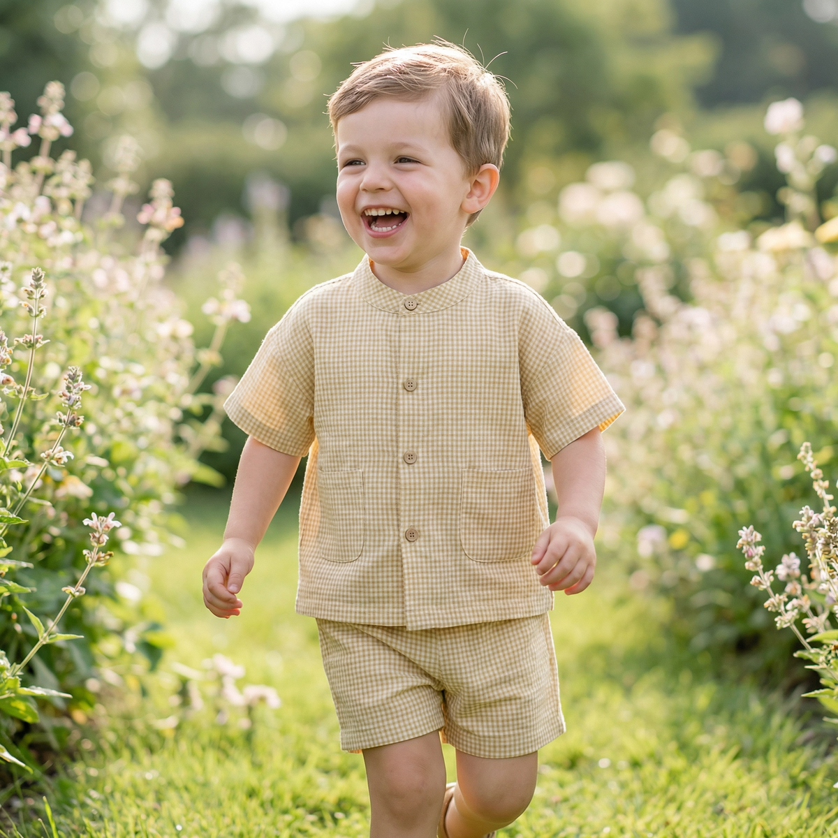 Casual Woven Shirt & Shorts Set for Boys