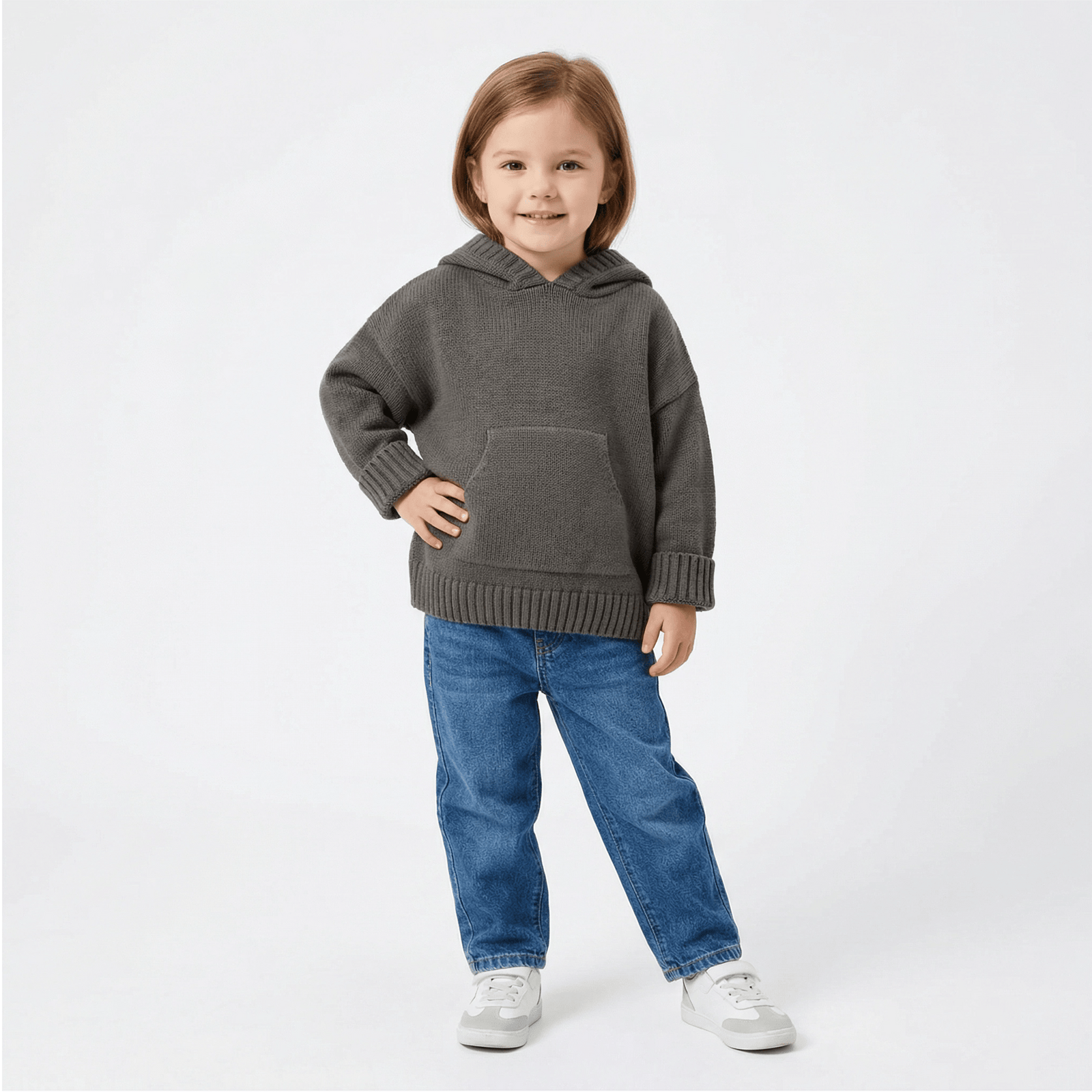Unisex Fine-Knit Cotton Hoodie for Toddlers & Kids