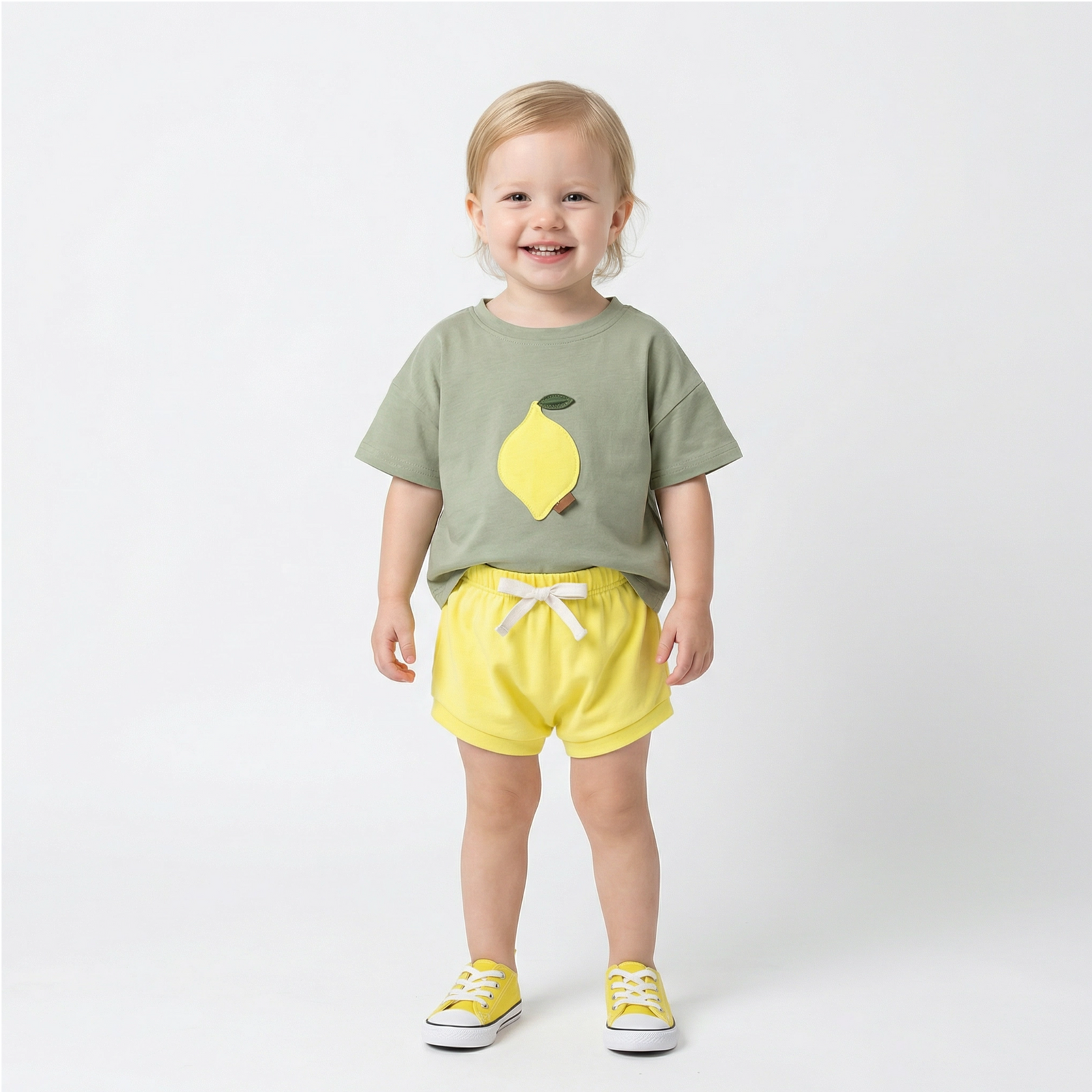 Fruit Print T-shirt and Shorts Set