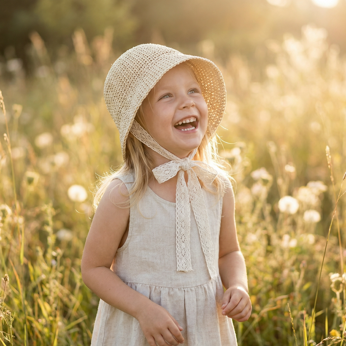 Casual Princess Straw-Style Sun Hat for Babies & Girls