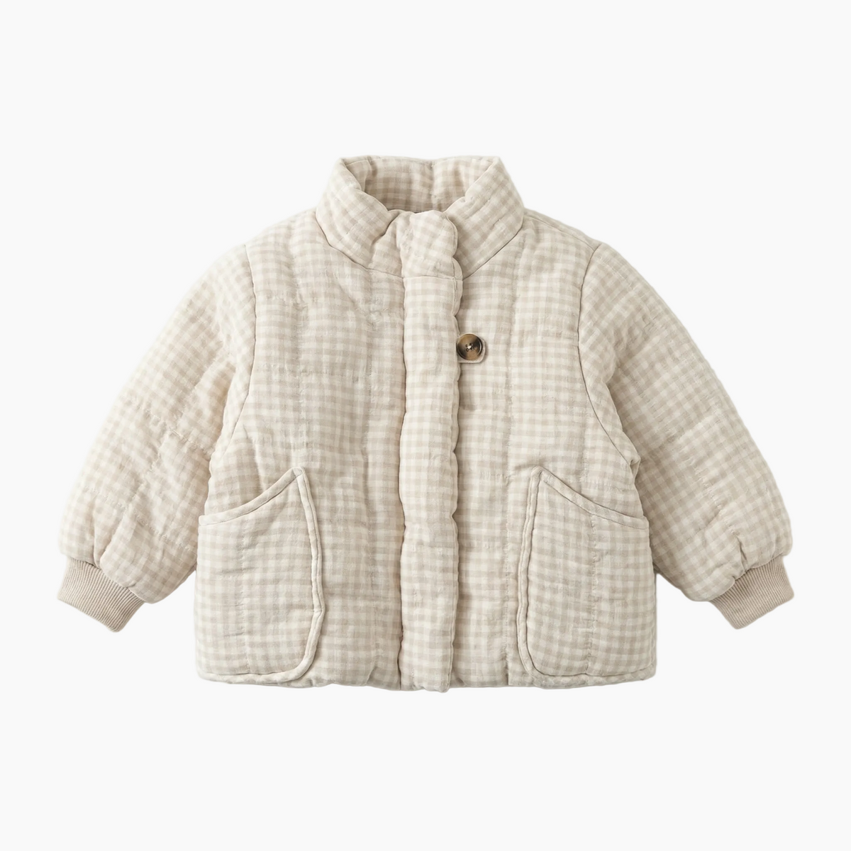 Plaid Fleece-Lined Winter Coat
